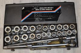 Three-quarter inch drive socket set