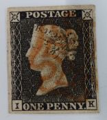 Penny Black, IC. Plate 1a. Four clear margins. Plating detail provided by vendor
