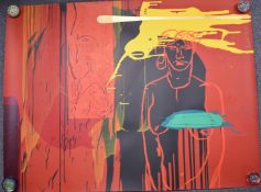 Bruce McLean (b1944) signed limited edition (16/60) screen print including a nude lady, signed and