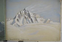 Theodore Howard Somervell, OBE, FRCS (British 1890-1975) personal watercolour and pencil