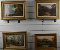 George Willis Pryce RSA, RWS (1866-1949) four River Wye interest oil paintings including Symonds