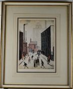 After Laurence Stephen Lowry RBA RA (1887-1976) Street Scene Near a Factory, signed limited