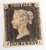 Penny Black, JI. Plate 9. Four clear margins. Plating detail provided by vendor