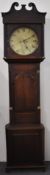 19thC oak and mahogany cased 8 day longcase clock with painted circular Roman dial by Chas