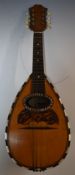 19thC bowl back mandolin, labelled Carlo Ricardo Napoli, in original case