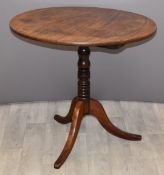 19thC mahogany circular breakfast table, H80, diameter 79cm