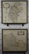 Two antique Morden maps of English counties, one Cumberland the other Barkshire (Berkshire), each 38