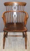 Elm seated Windsor armchair