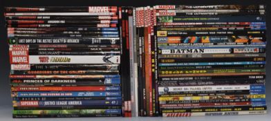 Seventy Marvel and DC graphic novels including Wolverine Origin, Inhumans, Guardians of the Galaxy