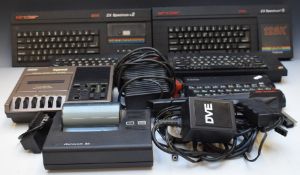 Five ZX Spectrum computer consoles including 48k, +2 and +3 models. Together with a collection of