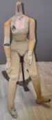Victorian female lay figure / silent partner, possibly German, with wooden fingers and articulated