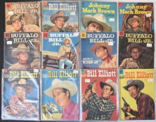 Fourteen Dell western comics featuring Buffalo Bill Jr, Wild Bill Elliot and Johnny Mach Brown.