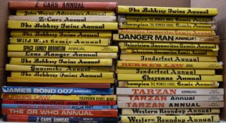 Thirty-six Adventure and TV tie in annuals, all illustrated by British illustrator Walt Howarth,