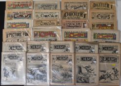 A collection sixty-five vintage comics 1898-1937, titles include Chums, Chuckles and Comic Cuts, a