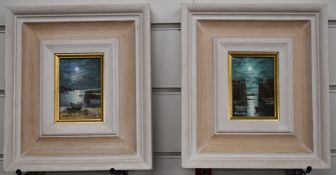 Nigel Hallard, FRSA (b1936) two oils on board of Cornish scenes, inscribed verso 'Harbour Entrance