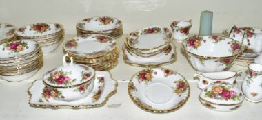 Approximately one hundred and seventy pieces of Royal Albert Old Country Roses tea, dinner and