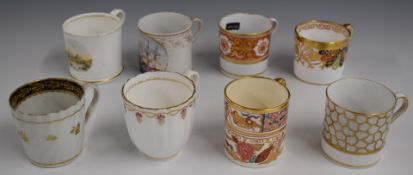 A collection of 18th/19thC coffee cans including Spode, Worcester etc