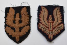 Two Special Air Service cloth badges