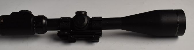 Hawke Digital Nite-Eye Digi-IR 6-24x50 SF rifle scope with scope mounts and rail.