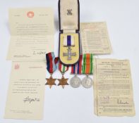 British Army WW2 Royal Irish Fusiliers Immediate Military Cross Award group of five medals to