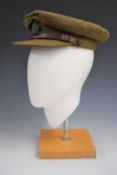 British Army khaki field service cap with Intelligence Corps badge and West End Tailoring Co, 17