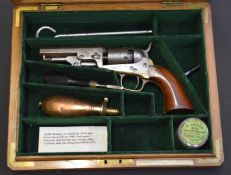 Colt 1849 5-shot single action percussion revolver with brass trigger guard and strap, frame stamped