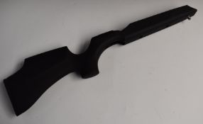 Composite rifle stock with chequered semi-pistol grip and forend, raised cheek piece and sling