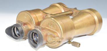 WW2 German Nazi U boat binoculars marked UDF 7x50 1663 T blc and with eagle and swastika with M