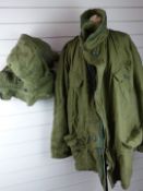 British Army Cold War parka coat with detachable hood, size 8 by James Smith & co Derby