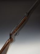 Webley Mark 3 .177 air rifle with semi-pistol grip, named plaque inset to the stock and adjustable