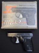 Ma Ri Italian .320 blank firing starting pistol with chequered grips and five shot magazine, in