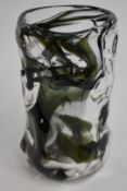 Whitefriars knobbly glass vase, 22.5cm tall