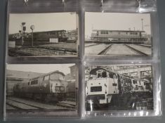Seventy four vintage black and white 6 x 4 inch photographs of British Rail class 52 