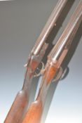 Two 12 bore side by side shotguns, one BSA serial number 34827 the other unnamed serial number 1909.