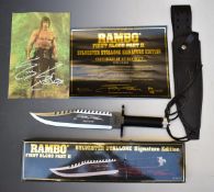 Rambo First Blood Part II Signature Edition Knife, number 9185 with sheath, certificate and box,