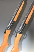 A matched pair of BSA Snipe 12 bore single barrelled shotguns each with semi-pistol grip and 30 inch
