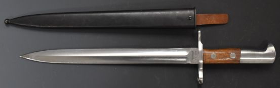 Swiss Schmidt Rubin 1918 pattern bayonet with 30cm double edged blade and Elsener, Schwyz,