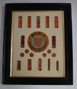 Eley Ammunition shotgun cartridges shop display advertising watercolour, 36x28cm, framed and glazed