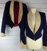 British Army Royal Gloucestershire Hussars two officer's mess jackets in blue and buff cloth with