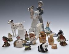 Ceramic figures including Lladro, Beswick, Copenhagen & Royal Worcester, jugs etc., tallest 26cm