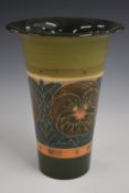 Dennis Chinaworks limited edition no9 flared vase decorated in the Latin Poppy pattern, Sally Tuffin