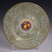 Royal Worcester painted fruit cabinet plate signed Telford, diameter 27cm