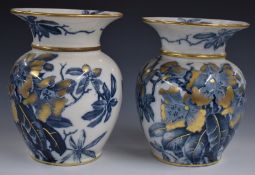 Cauldon pair of large Cauldon flared vases, H28cm