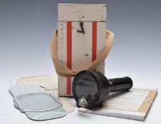 RAF type II hand held compass with navigator's protractor and Mk4 computer