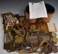 British Army Royal Gloucestershire Hussars collection of WW2 and later militaria including leather