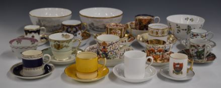 A collection of 18th/19thC tea and coffee ware including Derby and Copeland Imari, Spode, Royal