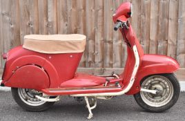 1961 James SC1 150cc scooter motorbike, registration number 293 BLJ with original buff logbook and