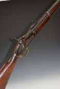 Enfield percussion hammer action 3-band Snider rifle with '1862 Enfield' and crown over 'VR'