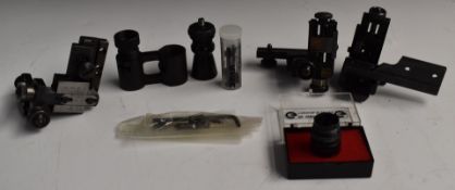 Three sets of fully adjustable target rifle sights, two Swenson Precision rear sights and Brindle