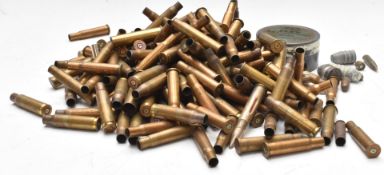 Small collection of approximately 150 brass cases, mainly rifle etc